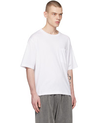 weißes Strick T-Shirt mit einem Rundhalsausschnitt von Acne Studios