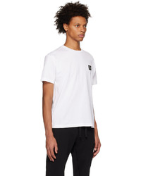 weißes Strick T-Shirt mit einem Rundhalsausschnitt von Stone Island