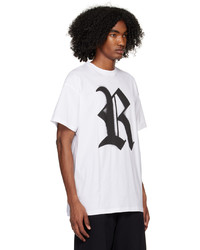 weißes Strick T-Shirt mit einem Rundhalsausschnitt von Raf Simons