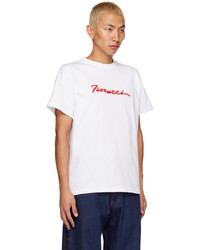 weißes Strick T-Shirt mit einem Rundhalsausschnitt von Fiorucci