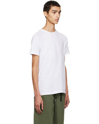 weißes Strick T-Shirt mit einem Rundhalsausschnitt von Aspesi