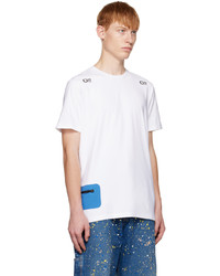 weißes Strick T-Shirt mit einem Rundhalsausschnitt von Off-White