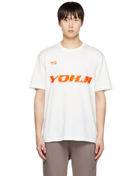 weißes Strick T-Shirt mit einem Rundhalsausschnitt von Y-3