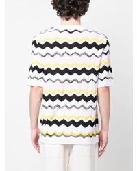 weißes Strick T-Shirt mit einem Rundhalsausschnitt von Missoni