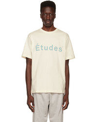 weißes Strick T-Shirt mit einem Rundhalsausschnitt von Études
