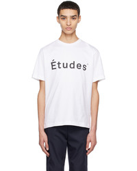 weißes Strick T-Shirt mit einem Rundhalsausschnitt von Études