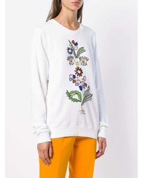 weißes Sweatshirt mit Blumenmuster von Tory Burch