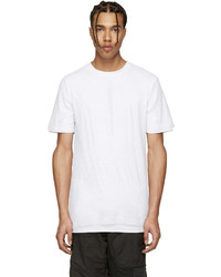 weißes T-Shirt mit einem Rundhalsausschnitt aus Netzstoff von Alexandre Plokhov