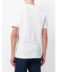 weißes T-Shirt mit einem Rundhalsausschnitt aus Netzstoff von Sunspel