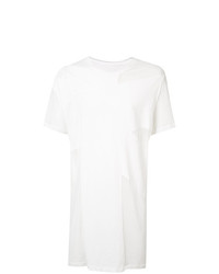 weißes T-Shirt mit einem Rundhalsausschnitt aus Netzstoff von Julius