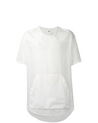 weißes T-Shirt mit einem Rundhalsausschnitt aus Netzstoff von Lost & Found Rooms
