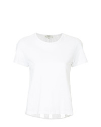 weißes T-Shirt mit einem Rundhalsausschnitt aus Netzstoff von Sea