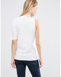 weißes T-Shirt mit einem Rundhalsausschnitt mit Ausschnitten von Asos