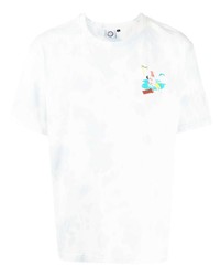 weißes Mit Batikmuster T-Shirt mit einem Rundhalsausschnitt von Carne Bollente
