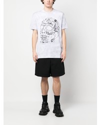 weißes Mit Batikmuster T-Shirt mit einem Rundhalsausschnitt von Philipp Plein