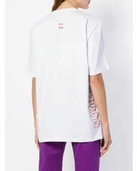 weißes Mit Batikmuster T-Shirt mit einem Rundhalsausschnitt von MSGM