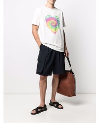 weißes Mit Batikmuster T-Shirt mit einem Rundhalsausschnitt von Paul Smith