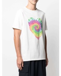 weißes Mit Batikmuster T-Shirt mit einem Rundhalsausschnitt von Paul Smith