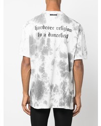 weißes Mit Batikmuster T-Shirt mit einem Rundhalsausschnitt von John Richmond