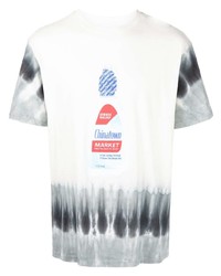 weißes Mit Batikmuster T-Shirt mit einem Rundhalsausschnitt von MA®KET