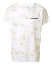 weißes Mit Batikmuster T-Shirt mit einem Rundhalsausschnitt von Nasaseasons