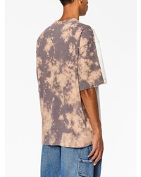 weißes Mit Batikmuster T-Shirt mit einem Rundhalsausschnitt von Diesel