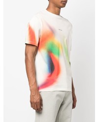 weißes Mit Batikmuster T-Shirt mit einem Rundhalsausschnitt von Paul Smith