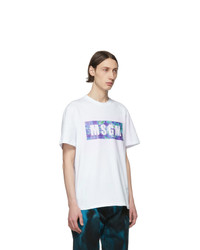 weißes Mit Batikmuster T-Shirt mit einem Rundhalsausschnitt von MSGM