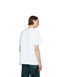 weißes Mit Batikmuster T-Shirt mit einem Rundhalsausschnitt von MSGM