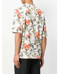 weißes T-Shirt mit einem Rundhalsausschnitt mit Blumenmuster von 3.1 Phillip Lim