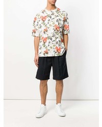 weißes T-Shirt mit einem Rundhalsausschnitt mit Blumenmuster von 3.1 Phillip Lim