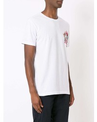 weißes T-Shirt mit einem Rundhalsausschnitt mit Blumenmuster von OSKLEN