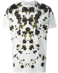 weißes T-Shirt mit einem Rundhalsausschnitt mit Blumenmuster von Givenchy