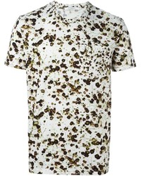 weißes T-Shirt mit einem Rundhalsausschnitt mit Blumenmuster von Givenchy