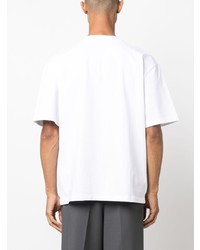 weißes T-Shirt mit einem Rundhalsausschnitt mit Blumenmuster von Jacquemus