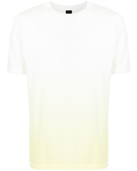 weißes T-Shirt mit einem Rundhalsausschnitt mit Farbverlauf von D'urban