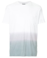 weißes T-Shirt mit einem Rundhalsausschnitt mit Farbverlauf von Lanvin