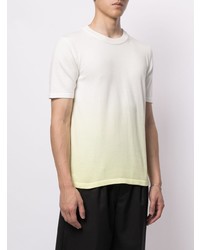 weißes T-Shirt mit einem Rundhalsausschnitt mit Farbverlauf von D'urban