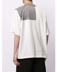 weißes T-Shirt mit einem Rundhalsausschnitt mit Flicken von Kolor