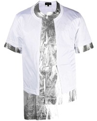 weißes T-Shirt mit einem Rundhalsausschnitt mit Flicken von Comme Des Garcons Homme Plus