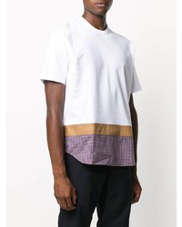 weißes T-Shirt mit einem Rundhalsausschnitt mit Flicken von Comme des Garcons Homme