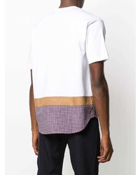 weißes T-Shirt mit einem Rundhalsausschnitt mit Flicken von Comme des Garcons Homme