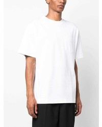 weißes T-Shirt mit einem Rundhalsausschnitt mit Flicken von Simone Rocha