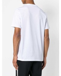 weißes T-Shirt mit einem Rundhalsausschnitt mit Flicken von Soulland