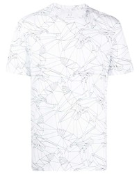 weißes T-Shirt mit einem Rundhalsausschnitt mit geometrischem Muster von Armani Exchange