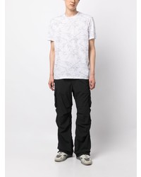 weißes T-Shirt mit einem Rundhalsausschnitt mit geometrischem Muster von Armani Exchange