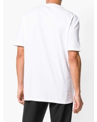 weißes T-Shirt mit einem Rundhalsausschnitt mit geometrischem Muster von Versace Collection