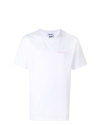 weißes T-Shirt mit einem Rundhalsausschnitt mit geometrischem Muster von Paterson.