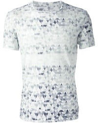 weißes T-Shirt mit einem Rundhalsausschnitt mit geometrischem Muster von Paul Smith