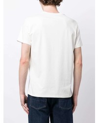 weißes T-Shirt mit einem Rundhalsausschnitt mit Karomuster von Ports V
